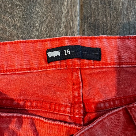 Levis size 16 orange jean shorts - Picture 1 of 2